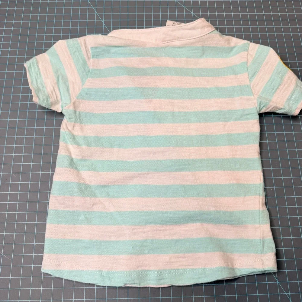 Disney Baby Mickey Mouse Little Explorer Denim Overalls Size 18-24M Striped set